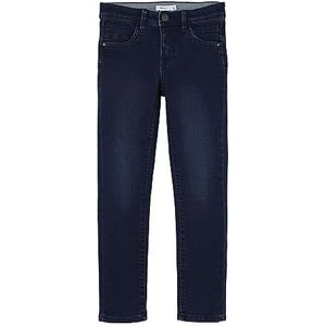 NKMTHEO Jeansbroek slim fit voor jongens, taillewijdte superslim, donkerblauw (dark blue denim), 110 cm