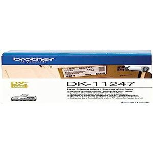 Brother DK-11247 zelfklevende individuele etiketten (103 mm x 164 mm, geschikt voor QL-1050, QL-1050N, QL-1060N, QL-1100, QL-110NWB) zwart op wit (papier)