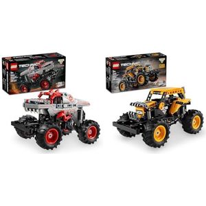 LEGO Technic Monster Jam ThunderROARus + DIGatron Pull-Back Truck Toys Vehicle Building Set for 7+ Year Old Boys & Girls Who Love Creative Play 42200 + 42199