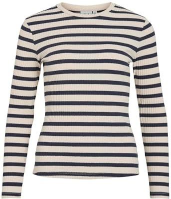 Viamelie O-hals L/S Top/Pb, navy blazer, M