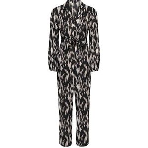 ONLNOVA LIFE ELITE L/S ZIRA JUMPSUIT AOP, Zwart/AOP: 590 Rough dier, S