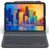 ZAGG Pro Keys Keyboard & Afneembare Case Compatibel met Apple iPad 11,9 inch, Backlit, Duurzaam, Lichtgewicht, Reisvriendelijk, Bluetooth, Grijs/Zwart, (Brits Engels)