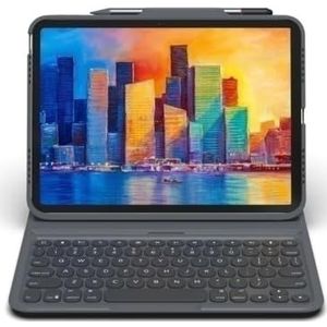 ZAGG Pro Keys Keyboard & Afneembare Case Compatibel met Apple iPad 11,9 inch, Backlit, Duurzaam, Lichtgewicht, Reisvriendelijk, Bluetooth, Grijs/Zwart, (Brits Engels)