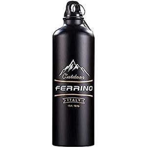 Ferrino Pure drinkfles van aluminium, uniseks, voor volwassenen, zwart, eenheidsmaat