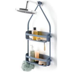 Umbra Flex hangende douche Caddy, badkuip plank en badkamer organizer, leisteen blauw