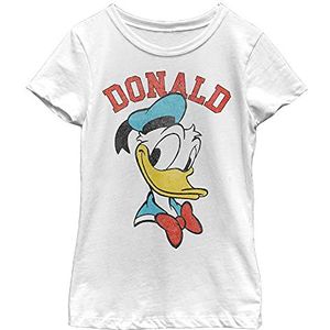 Disney Characters Donald Girl's Solid Crew Tee, wit, XS, Weiß, XS