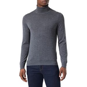 Hackett London Heren Merino Silk Roll Neck Pullover Sweater, flanel grijs, M