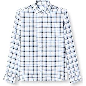 Seidensticker Men's Extra Slim Fit shirt met lange mouwen, blauw, 44, blauw, 44