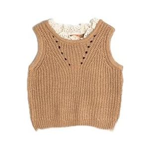 Koton Babygirls gebreide sweater, ronde hals, mouwloos, bruin (543), 12-18 Maanden