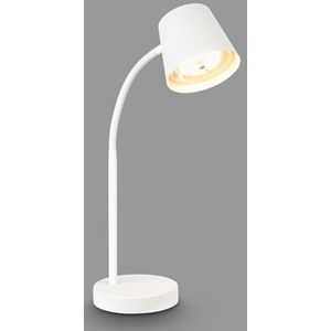 BRILONER - LED Tischlampe kabellos mit Touch, schwenkbar, drehbar, Akku & Lichtquelle tauschbar, Nachttischlampe, Leselampe, Schreibtischlampe, Tischleuchte, Akku Lampe, Home Office, 38,5cm, Weiß