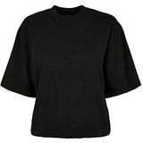 Urban Classics Dames T-shirt van biologisch katoen Ladies Organic Oversized Tee, top voor vrouwen verkrijgbaar in vele kleuren, maten XS - 5XL, zwart, 5XL