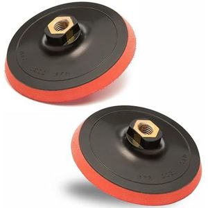 PARENCE – Set van 2 x M14 125 mm schuurschijven met booradapter – Klittenband steunschijven voor vlakschuurmachine en schuurmachine – Compatibel met hout en metaal – Toerental 12.500 tpm