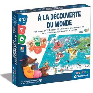 Clementoni Ontdekking van de wereld, bevat 1 puzzel met 149 stukjes en 66 kaarten, 6 jaar, 52800, meerkleurig