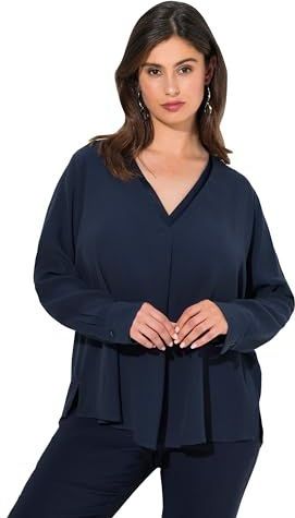 Ulla Popken - Tuniek - Marine - Lange Mouw - Normale Pasvorm