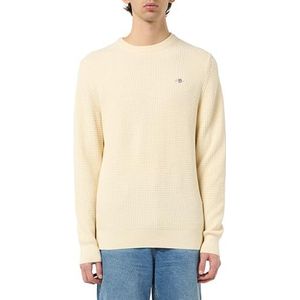 GANT Getextureerd katoen C-hals, crème, XXL