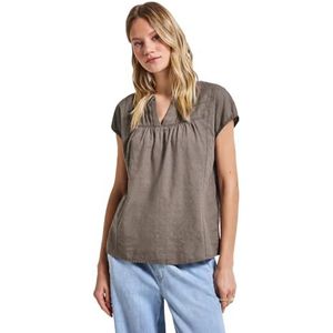 Street One - Blouse - Bruin - Dames - Met Tape Details