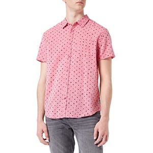 Timezone Herenoverhemd, Red Palm Print, S