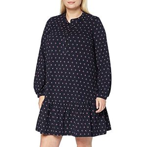 Peopletree Sahana 14 damesjurk met geweven print, casual, marineblauw