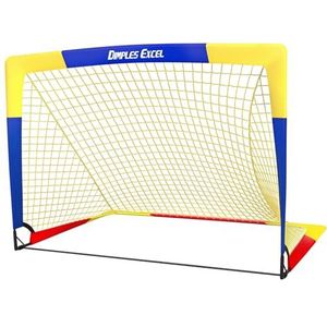 Dimples Excel Voetbaldoel pop-up voetbalnet na voetbaltraining voor kinderen tuin festival cadeau 1 pak (4 '× 3', blauw + geel)