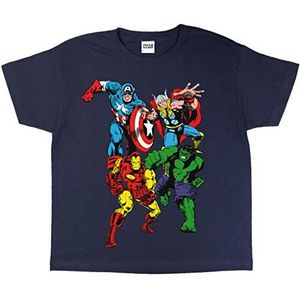 Marvel Comics Classic Characters Jongens T-shirt Marine 116 | Ages 2-13, Kinderkleding, Iron Man, Spiderman, Avengers Kids Top, Peuter aan Teens, Boys Idee van de Gift