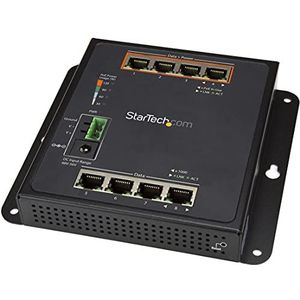 StarTech.com Industrial 8 Port Gigabit PoE Switch - 4 x PoE+ 30W - Power over Ethernet - Robuuste GbE Layer/L2 Managed Switch - Rugged High Power Gigabit Netwerk Switch IP-30/-40C tot +75C