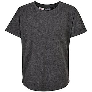 Urban Classics Jongens T-shirt Boys Long Shaped Turnup Tee, Top voor Buben verkrijgbaar in 3 kleuren, lang gesneden, maten 110/116-158/164, antraciet, 110/116 cm