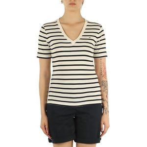 TOMMY HILFIGER Dames Nieuwe Slim Cody V-NK SS WW0WW40584, Blauw (Bretonse Dark Night Navy Stp), 3XL