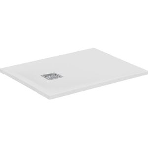 Ideal Standard - Ultra Flat S+, rechthoekige douchebak, ultradun, van kunsthars in steen-look, 90 x 70 cm, ideaal solid, korte zijde afvoer, wit