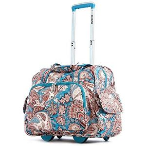 Olympia Deluxe Fashion Rolling Overnighter Bagage Koffer, One Size, Deluxe Fashion Rolling Overnighter, Paisley, Eén maat, Deluxe Mode Rolling Overnachting