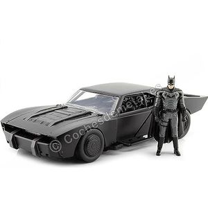 Jada Toys 253215010 - Batman figuur, 19 cm, metaal, zwart, 1:24, rubberen banden, vanaf 8 jaar