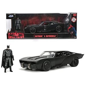 Jada Toys 253215010 - Batman figuur, 19 cm, metaal, zwart, 1:24, rubberen banden, vanaf 8 jaar