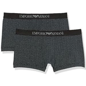 Emporio Armani Heren Trunks, Bloemen/Zwart, L