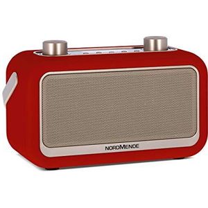 Nordmende Transita 30 - draagbare digitale radio (DAB+, FM, bluetooth-audiostreaming, wekker, tijd, favorietgeheugen, LCD-display, hoofdtelefoonaansluiting, 2 x 3 watt stereoluidspreker) rood