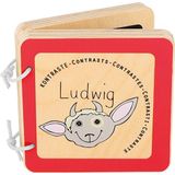 Ludwig Het Geitje - Baby Boekje (contrast) - Houten Speelgoed Vanaf 1 Jaar