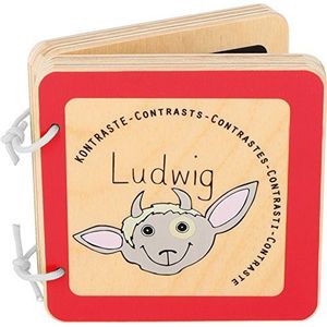 small foot 10862 Babyboek Ludwig van hout, ondersteunt baby's en peuters bij de contrastherkenning, vanaf 12 maanden