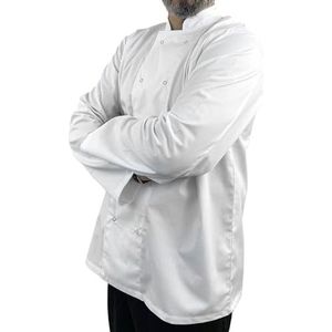 Pegasus Textiles | Witte chef-koksjacks met lange mouwen en drukknopen, Kleur: wit, XL