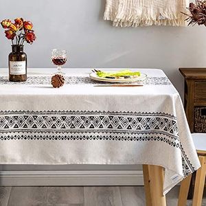 GLORY SEASON Modern en minimalistisch tafelkleed linnen stof boerderij decoratie 55 x 120 rechthoek bedrukt patroon niet vervagen wasbaar stijlvolle langwerpige tafelkleed voor keuken eetkamer