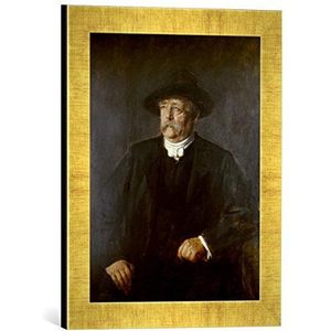 Ingelijste foto van Franz Seraph van Lenbach ""Otto van Bismarck/Lenbach 1878"", kunstdruk in hoogwaardige handgemaakte fotolijst, 30x40 cm, goud raya