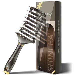 Haarborstel - SHINLEA Ontwarren haarborstel, anti-wirwar, gebogen ontwarrende haarborstels, natte en droge haarborstel voor dik haar, professionele paddle-ontklitterborstel voor alle haartypes