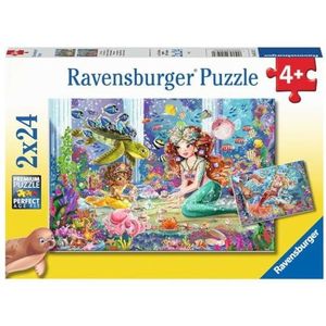 Ravensburger puzzel Betoverende zeemeerminnen - 2 x 24 stukjes - kinderpuzzel