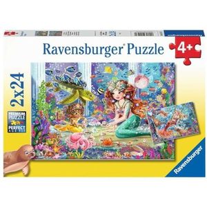 Ravensburger puzzel Betoverende zeemeerminnen - Legpuzzel - 2x24 stukjes,Geel