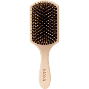 GYADA COSMETICS Rechthoekige borstel, ideaal voor het ontwarren van lang en glad haar, stimulerend en masserend, niet splintert en elektriseerd, versterkt de paddenstoelui, van beukenhout