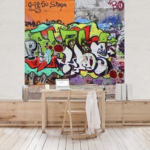 Apalis Kinderbehang vliesbehang graffiti fotobehang vierkant | vliesbehang wandbehang muurschildering foto 3D fotobehang voor slaapkamer woonkamer keuken | grootte: 288x288 cm, meerkleurig, 97715