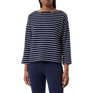 TOM TAILOR Dames Sweatshirt met strepen 1032595, 30468 - Navy Offwhite Stripe, XS