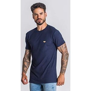 Gianni Kavanagh Navy Blue Core Ribbed Tee heren t-shirt