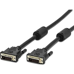 Techly DVI-D Dual-Link-kabel St/St met ferriet zwart 20m
