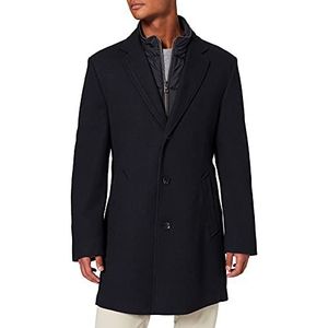 bugatti Heren mantel gevoerd elegant in zwart en blauw, marineblauw, 27 Kurz