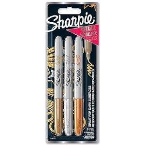 Sharpie metallic permanente marker 3 Stuk Gold, Silber & Bronze (neu)