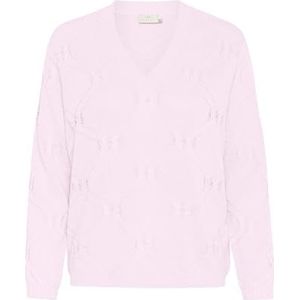 KAFFE - Kaffe Damestrui - Lilac Snow - V-hals - Gebreid - Heup-lengte