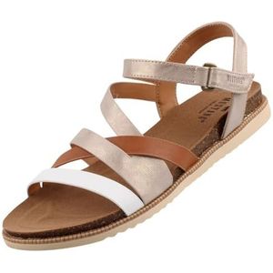 Mustang Dames 1392-807 platte sandalen, 37 EU, champagne, 37 EU